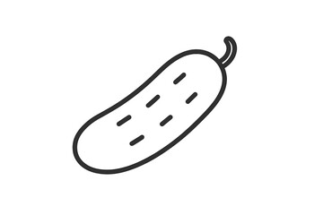 Poster - Cucumber with simple outline and details on a white background showcasing modern design elements and minimalism
