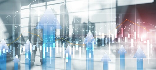 Wall Mural - stock market forex trading graph and candlestick chart suitable for financial investment concept