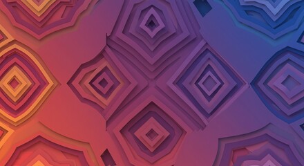 Abstract geometric pattern with layered, colorful shapes