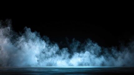 Wall Mural - abstract smoky scene with cool blue tones