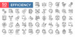 © Ifanicon - Efficiency collection set. time management, Management, Efficiency, Target , Worker, Settings , Multitasking, Growth, icon. Simple outline vector illustration