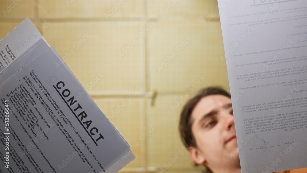 Multiple Individual Contracts Multiple Contract Documents Below the Glass Table Stock Photo | Adobe Stock
