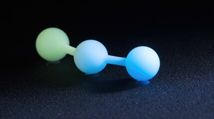 Wall Mural - three luminous spheres connected, dark background