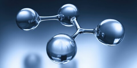 Wall Mural - abstract 3d rendering of a molecule, showing interconnected spheres representing atoms