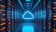 © Vadym - Hybrid cloud integration architecture within data centers. Seamless interoperability on-premises cloud infrastructure. Modern tech, digital transformation, AI, data management solutions for secure