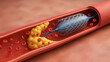 © AiDesign - unblocking  cardiovascular patient Stent implantation for supporting blood circulation in blocked vessel artery with insertion for improved flow