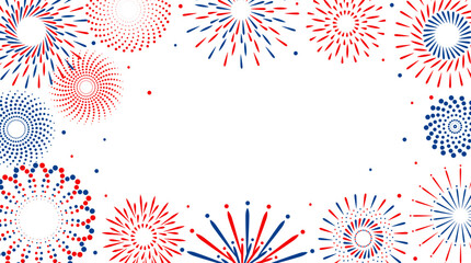 Canvas Print - firework vector icons set isolated on transparent background with copy space. celebrate 4th of july 