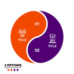 Wall Mural - vector circle arrows infographic, cycle diagram, presentation chart. business concept with 2 options