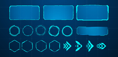 Sci-fi futuristic HUD dashboard display virtual reality technology screen. Statistics, data, information, infographic. Vector	