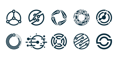 vector technology logo premium template bundle