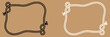 © Dream_Art - Rope Border Lasso vector silhouette illustration, Rope Frame Border vector Lasso concept on white background EPS