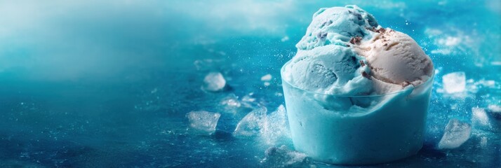 Aufkleber - Delicious Frozen Dessert With an Icy Glow Shining in the Light, Inviting Indulgence on a Warm Day