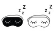 © Vector Vista - Sleep mask icon vector. Silhouette of sleeping mask symbol, outline icon. Eye sleep mask, eye protect vector symbol  for social media, app, and web design. Vector illustration.