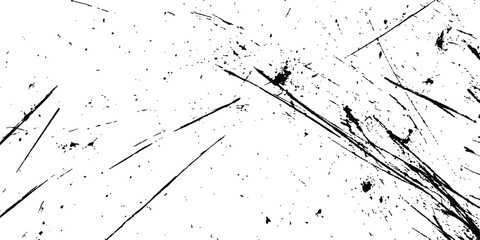 Fototapete - Black scratches texture dirty grainy and scratches transparent white background.Vector scratch marks on white and transparent background. Vector abstract style black paintbrush design banner templates