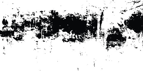 Fototapete -  Vector grunge black and white distressed texture background. contrast with bold black brush strokes applied over a white surface, evoking a raw, textured.