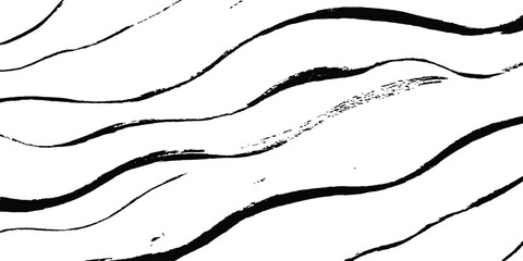 Aufkleber - Line art wave line isolated white backgrounds drawing. Abstract black wave design isolated on white background. abstract black wave and curve design ,modern and smooth motion white background,

