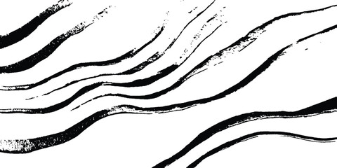Aufkleber - Line art pattern isolated white backgrounds drawing. Wavy line abstract vector background. Curve wave. Line art striped graphic template. Vector illustration.