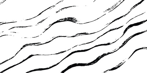 Aufkleber - Line art pattern isolated white backgrounds drawing. Wavy line abstract vector background. Curve wave. Line art striped graphic template. Vector illustration.