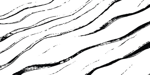 Poster - Line art pattern isolated white backgrounds drawing. Wavy line abstract vector background. Curve wave. Line art striped graphic template. Vector illustration.
