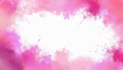Leinwandbilder - soft pink watercolor splash background with white center for web banner, feminine branding, print design, blog header, or greeting card template

