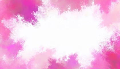 Poster - soft pink watercolor splash background with white center for web banner, feminine branding, print design, blog header, or greeting card template

