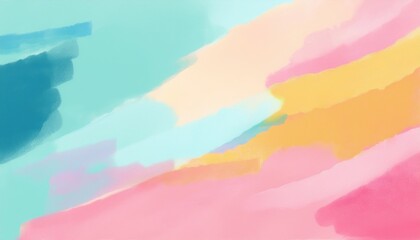 Poster -  soft pastel watercolor waves in abstract gradient landscape for modern branding, website background, print or minimalist art poster