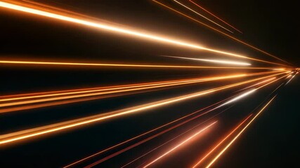 Wall Mural - abstract light trails in the form of orange and gold stripes, creating the effect of speed and movem