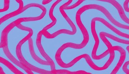 Leinwandbilder - vibrant pink wavy lines abstract art on blue background for web design print media branding