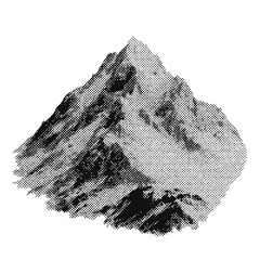 Wall Mural - mountain peak halftone grunge vector design element