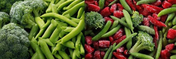 Poster - Fresh vs Frozen Vegetable Price Comparison Highlighting Differences in Quality and Cost of Produce at a Grocery Store