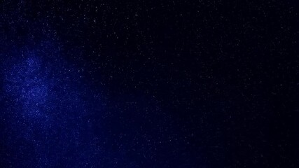 Wall Mural - Distant twinkling stars scattered across a deep blue expanse of outer space, creating a beautiful starry night celestial sky.