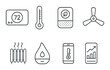 © King558 - Climate control icons set – silhouette, temperature, heating and cooling symbols