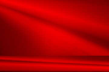 Leinwandbilder - Wall interior background, studio and backdrops show products.with shadow from window color Red background for text insertion and presentation product	