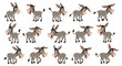 © vectorcorner - Funny Cartoon Donkey Character Set – Various Emotions and Poses Collection
