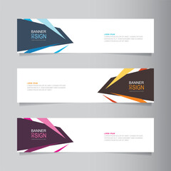 Wall Mural - Vector abstract banner design web template. Collection of abstract fluid banners. Abstract geometric web design banner template isolated on grey background. Header - landing page Web Design Elements
