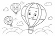 © lampungrevengestudio - kids coloring page, balloons, cartoonish, friendly, thick outlines, no color