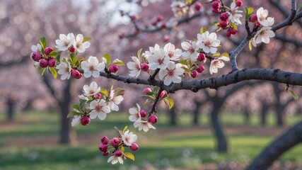 4K Time Lapse of a Vibrant Tree Branch with Blooming White Apple Blossoms in Spring
