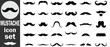 © Pulak - Mustache icon vector set. Black Hipster mustache silhouette icon on white background. Different mustache collection.  silhouette Vector illustration.