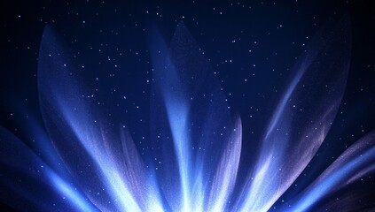 Wall Mural - Blue Light Rays with Glitter on Dark Background