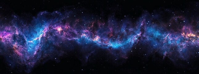 Wall Mural - Cosmic Nebula in Vibrant Hues Across Dark Space
