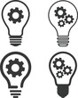 © Menafa - set of light bulbs with gears outline