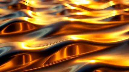 Wall Mural - mesmerizing golden ripples a captivating visual journey through liquid metal