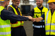 © NVB Stocker - team hands together. Professional team working at workplace. Unity and teamwork. Group portrait engineer factory manager worker and mechanic team together in factory workplace
