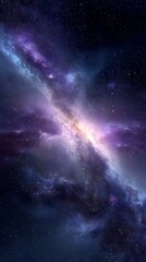 Wall Mural - Purple And Blue Cosmic Nebula In Dark Space