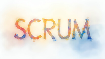 Wall Mural - high quality photo stock image conveying the dynamic scrum development process in a professional wor