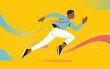 © BappiDeb - Illustration of a Running Businessman Representing Speed, Success, and Motivation