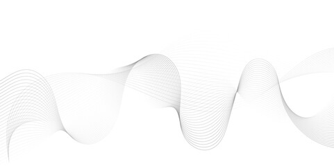 Fototapete - Abstract grey, white smooth element swoosh speed wave modern stream background. Wave with lines created using blend tool. Abstract frequency sound wave lines and twisted curve lines background.	
