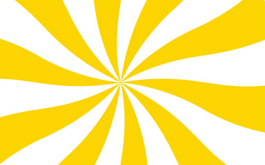 Aufkleber - Abstract high-contrast, radial burst background with yellow and white curved stripes central focal point.  Dynamic spiral effect reminiscent of retro candy swirls or vintage sunburst posters.