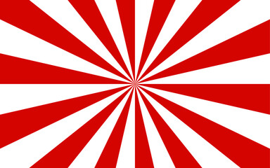 Poster - Abstract high-contrast, radial burst background with red and white curved stripes central focal point.  Dynamic spiral effect reminiscent of retro candy swirls or vintage sunburst posters.