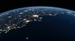© DWIJ - Earth at night city lights from space globe world planet view horizon dark